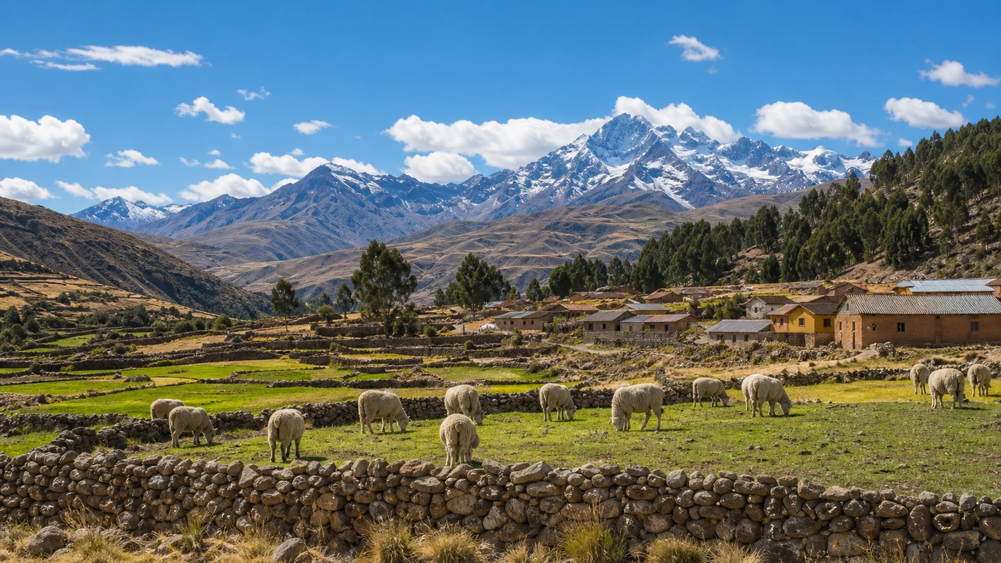 Comunidad productiva en un valle altoandino